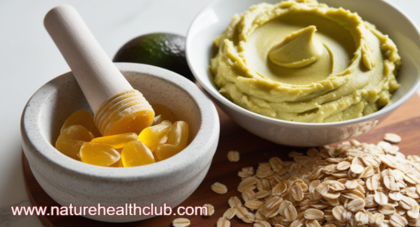 oat flakes and avocado cream